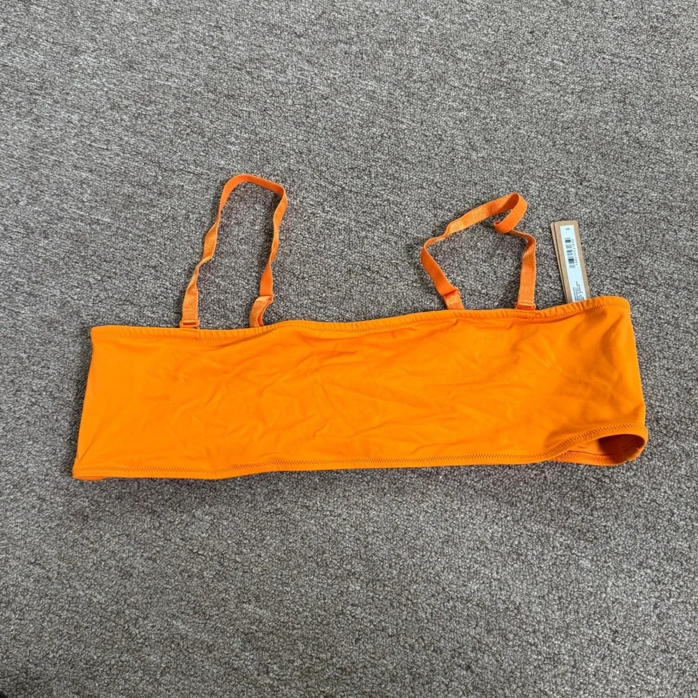 SKIMS Signature Swim Micro Bandeau Tangerine Orange Bikini Top BT-BAN-10067W 2X